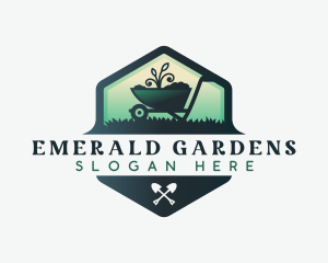 Wheelbarrow Landscaping Garden logo design