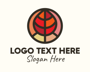 Mosaic - Autumn Leaf Badge logo design