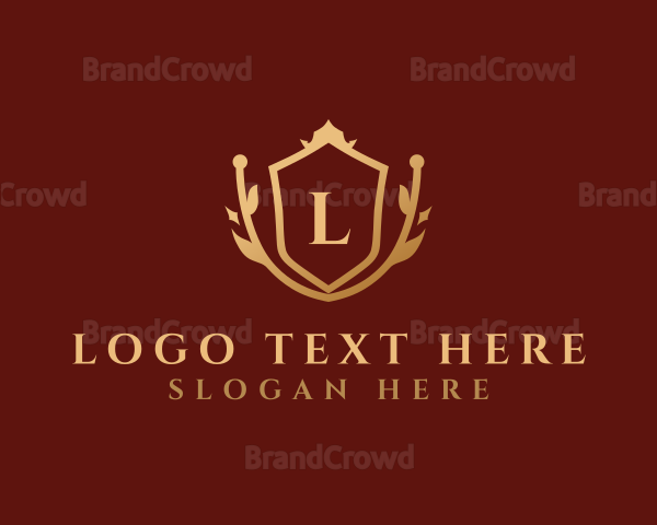 Luxury Gold Shield Wreath, Logo