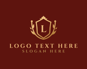 Golden - Luxury Gold Shield Wreath, logo design