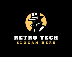 Retro Detective Investigator logo design