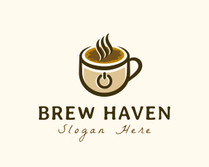 Coffee House - Power Coffee Cup logo design