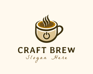 Brewed - Power Coffee Cup logo design