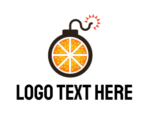 Green And Orange - Orange Fruit Bomb logo design