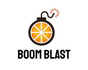 Explosive - Orange Fruit Bomb logo design