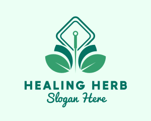 Herbal Acupuncture Needle logo design