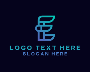 Gradient - Tech Software Letter E logo design