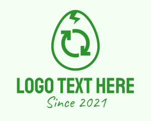 360 Degrees - Green Recycle Egg logo design
