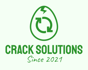 Crack - Green Recycle Egg logo design
