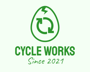 Cycle - Green Recycle Egg logo design