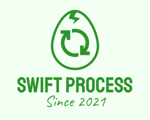 Processing - Green Recycle Egg logo design