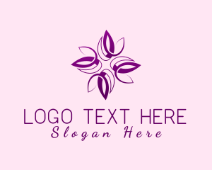 Purple - Ornament Flower Ribbon logo design