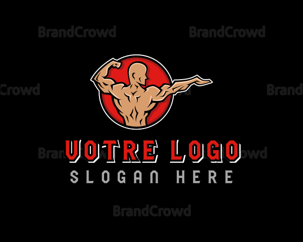 Strong Muscle Man Logo