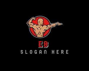 Strong Muscle Man Logo