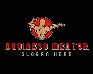 Instructor - Strong Muscle Man logo design