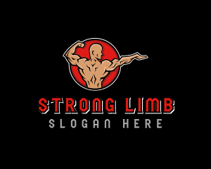 Strong Muscle Man logo design