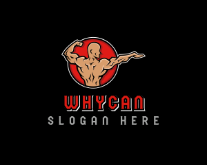 Crossfit - Strong Muscle Man logo design