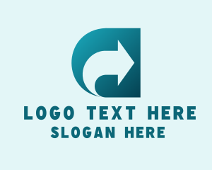 Export - Cargo Shipping Letter D logo design