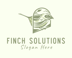 Perched Finch Bird logo design