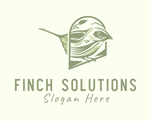 Finch - Perched Finch Bird logo design