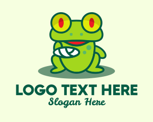 Green Frog - Injured Frog Wildlife logo design