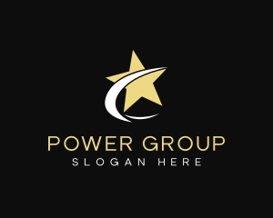 Generic Company Star Swoosh Logo