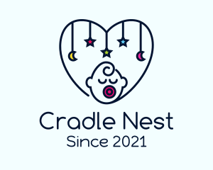 Cradle - Baby Heart Decoration logo design