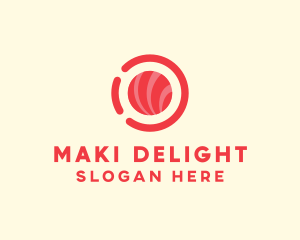 Pink Red Sushi Circle logo design