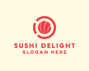 Pink Red Sushi Circle logo design