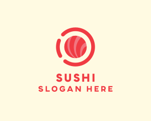 Pink Red Sushi Circle logo design