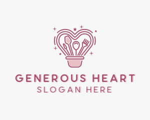 Heart Pastry Bucket logo design