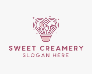 Heart Pastry Bucket logo design