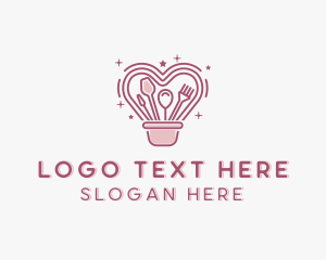 Pastry Chef - Heart Pastry Bucket logo design