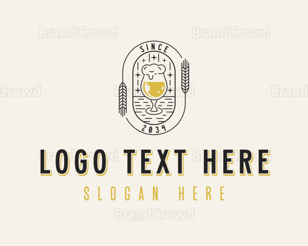 Wheat Beer Liquor Logo