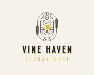 Wheat Beer Liquor logo design