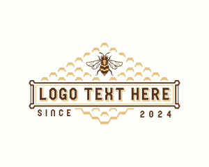 Honey - Wasp Honeycomb Beekeeper logo design