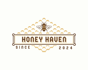 Apiary - Wasp Honeycomb Beekeeper logo design