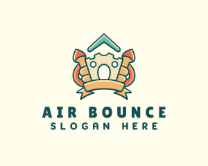 Bounce House Tower Fortress logo design