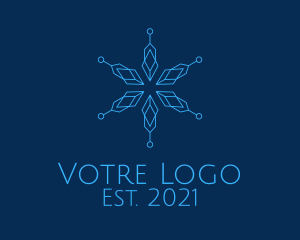 Winter - Line Art Snowflake logo design