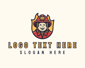 Blazing - Firefighter Protection Shield logo design