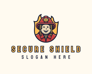 Protection - Firefighter Protection Shield logo design