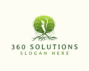 Eco Feminine Tree  logo design