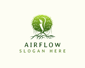 Eco Feminine Tree  logo design