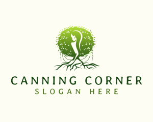 Eco Feminine Tree  logo design