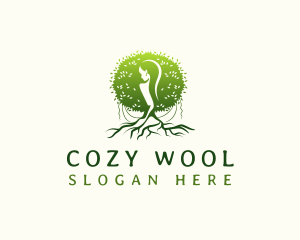 Eco Feminine Tree  logo design