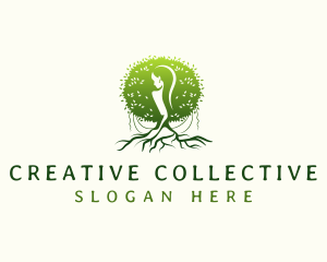 Eco Feminine Tree  logo design