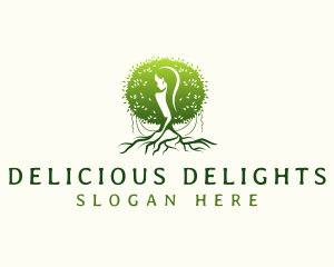 Eco Feminine Tree  logo design