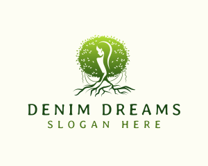 Eco Feminine Tree  logo design