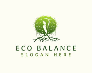 Eco Feminine Tree  logo design