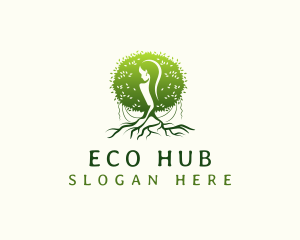 Eco Feminine Tree  logo design